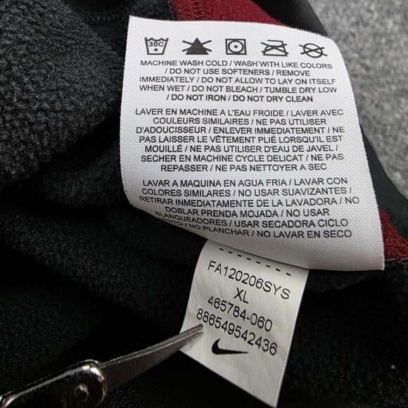 Nike Hoodie Mens XL Gray Red Therma-Fit Pullover Sweatshirt Fleece Athletic - Picture 16 of 16